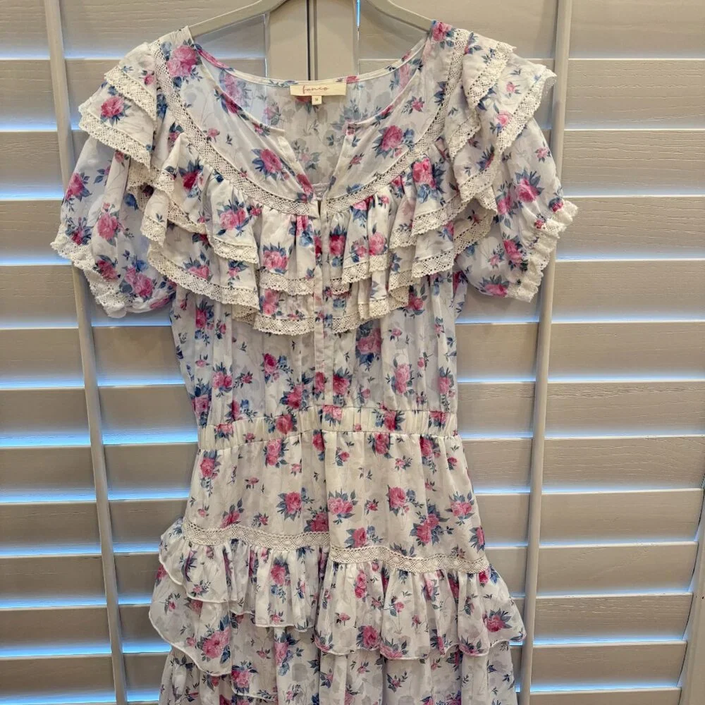 Fanco floral mini Dress - size medium - Picture 1 of 4